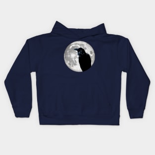 Raven in the moon Kids Hoodie